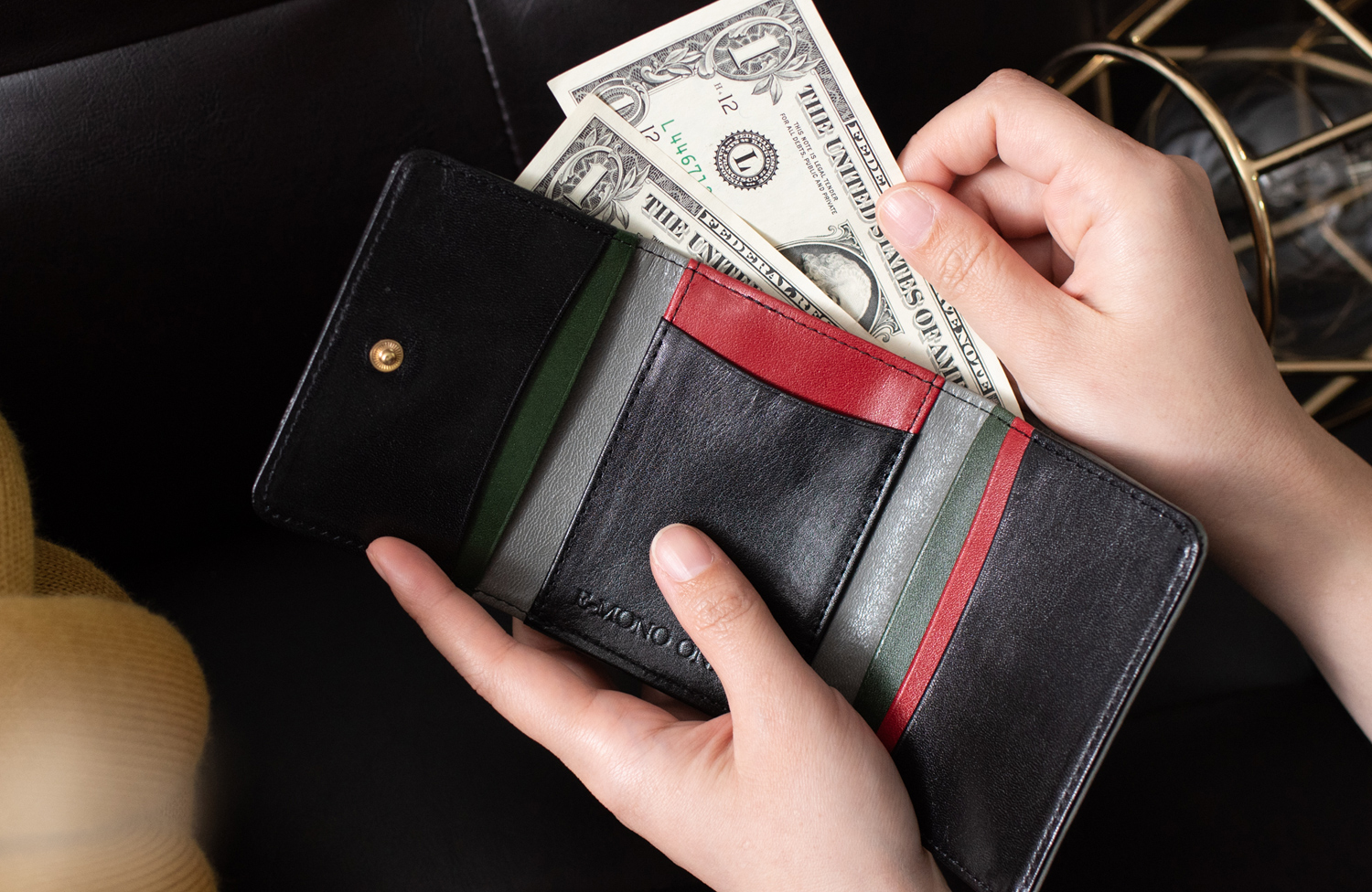 カスタムオーダーメイド コンパクト三つ折りがま口財布 ｜イーモノ